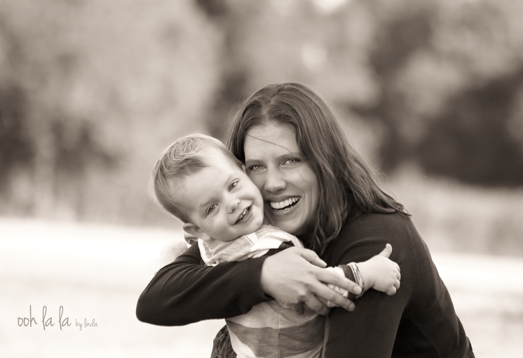 lifestyle portrait of mother and son, black and white