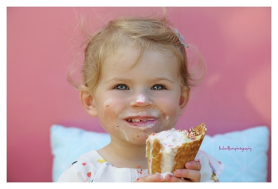 little girl with ice cream