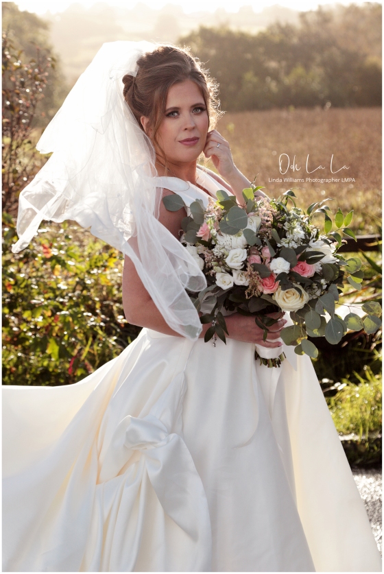 beautiful bride backlit